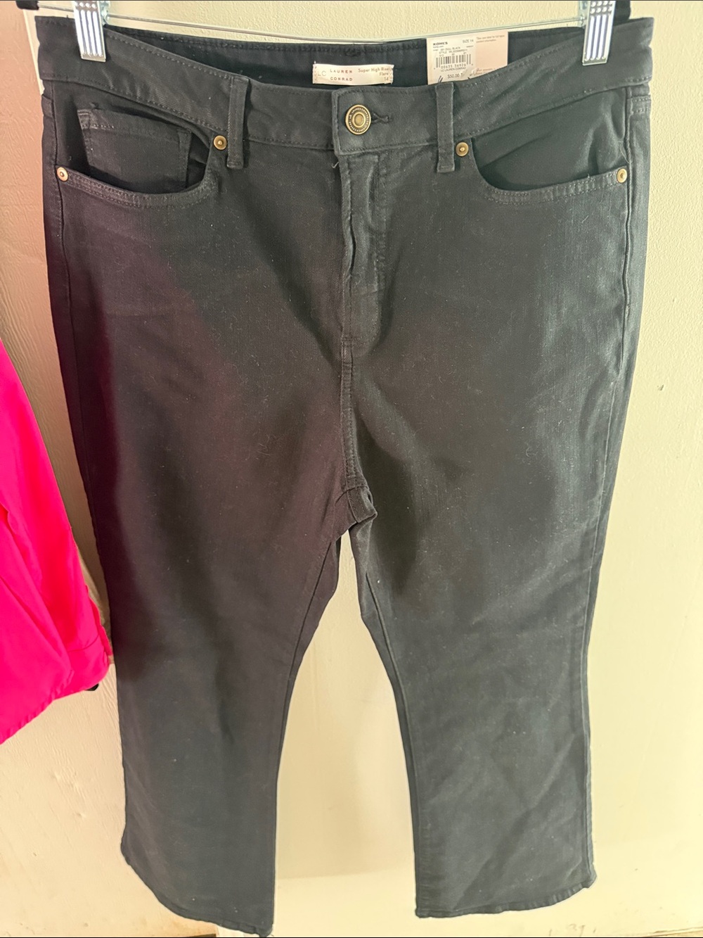LC Lauren Conrad SZ 14 Black Straight-Leg-Bootcut Jeans NWT